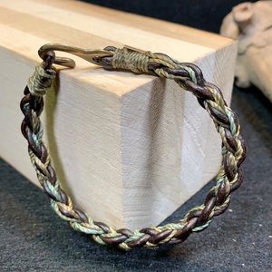 Men’s woven Leather & Cord bracelet